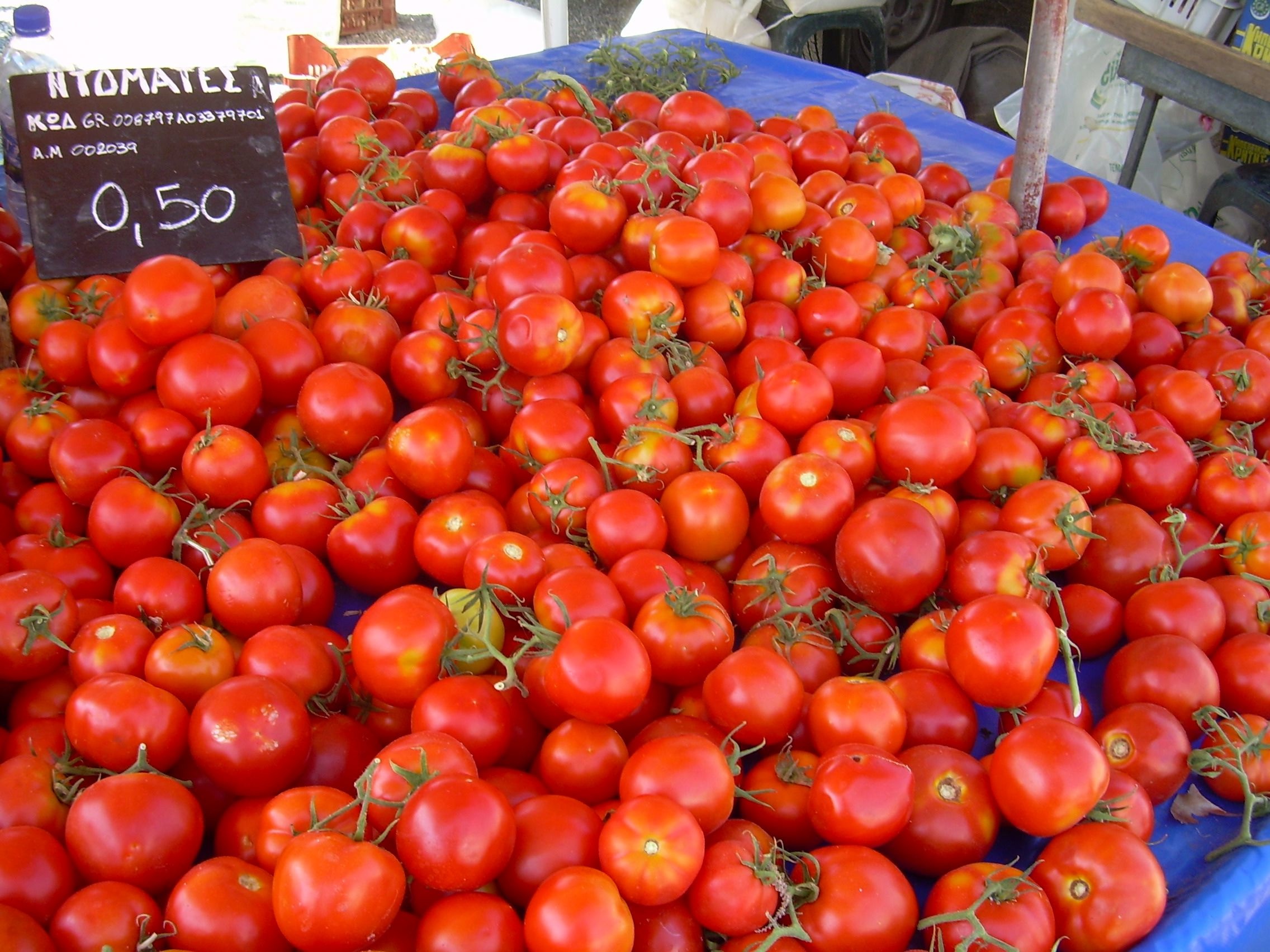Tomatoes at a Cretan market
